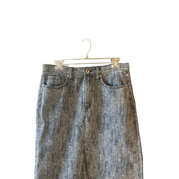 NEW Rag & Bone High Waisted Blue Denim front slit Midi Skirt Size 29 - Picture 3 of 9